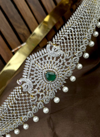 Beautiful Silver Plated With AD Stone Waist Hip Belt Kamarband For Wedding and Party Wear JH2014