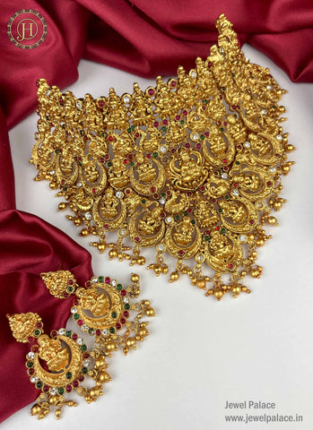Exclusive Traditional Gold Plated Temple Choker Necklace JH2022