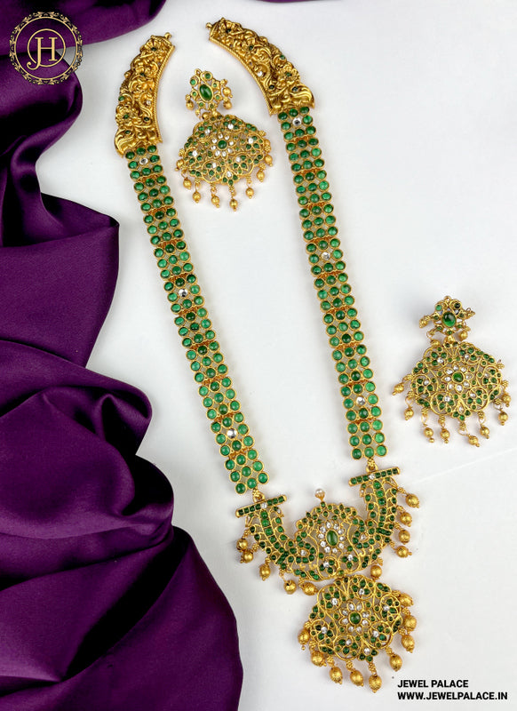 Exclusive Gold Plated Temple Long Haram JH2025 โ Jewel Palace