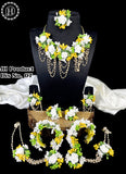 Jewel Palace Flowers Jewellery Set For Haldi Gota Patti Necklace, Earrings, Bracelet & Maang Tika for Women & Girls ( Mehandi/Haldi/Wedding/Bridal/Baby Shower ) JH2131