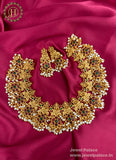 Beautiful Gold Plated Antique Laxmi Design Necklace With Earrings