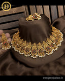 Beautiful Gold Plated Antique Laxmi Design Necklace With Earrings