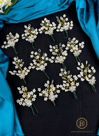 Artificial Leaf and Floral Design with Pearl And  Stone Hairpin Bride Accessories JH2259