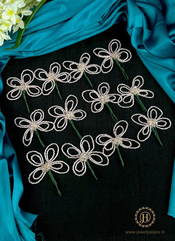 Artificial Leaf and Floral Design with Pearl And  Stone Hairpin Bride Accessories JH2260