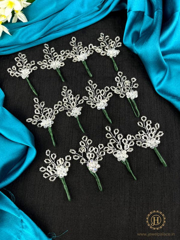 Artificial Leaf and Floral Design with Pearl And  Stone Hairpin Bride Accessories JH2262