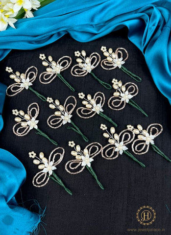 Artificial Leaf and Floral Design with Pearl And  Stone Hairpin Bride Accessories JH2264