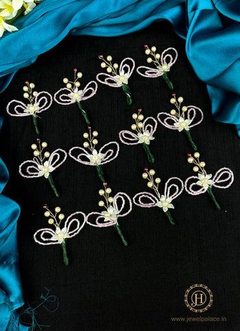 Artificial Leaf and Floral Design with Pearl And  Stone Hairpin Bride Accessories JH2266