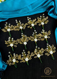 Artificial Leaf and Floral Design with Pearl And  Stone Hairpin Bride Accessories JH2272