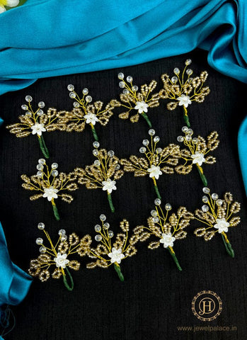 Artificial Leaf and Floral Design with Pearl And  Stone Hairpin Bride Accessories JH2272