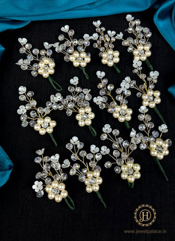 Artificial Leaf and Floral Design with Pearl And  Stone Hairpin Bride Accessories JH2273