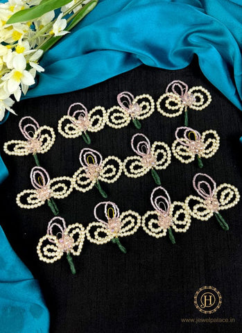 Artificial Leaf and Floral Design with Pearl And  Stone Hairpin Bride Accessories JH2275