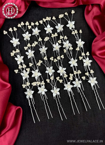 Artificial Leaf and Floral Design with Pearl And  Stone Hairpin Bride Accessories JH2287
