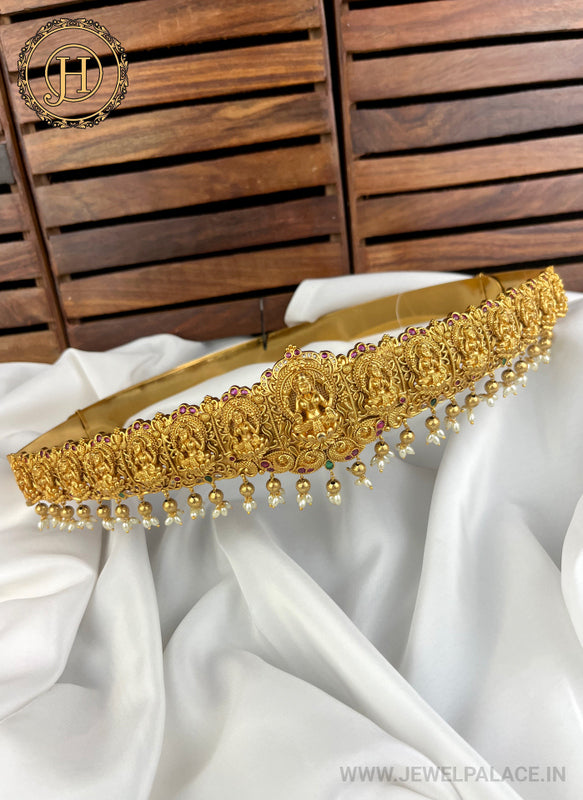 Beautiful Gold Plated Temple Design Vaddanam Hip Belt For Saree JH3705