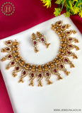 Elegant Gold Plated Designer Necklace With Earrings JH2367