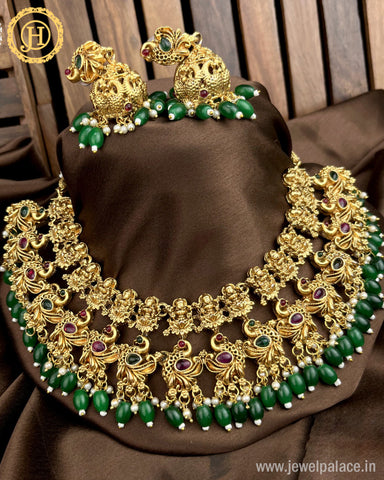 Elegant Gold Plated Designer Necklace With Earrings JH2369