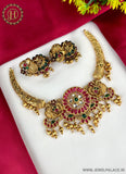 Elegant Gold Plated Designer Necklace With Earrings JH2373