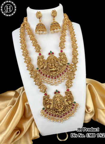 Gold Plated Artificial Combo Necklace Set With Earrings JH2418