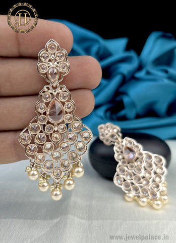 Elegant Gold Plated Kundan With Pearl Studded Earrings JH2428