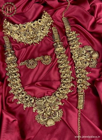 Latest Gold Plated Grand Semi Bridal Jewellery Set JH2447