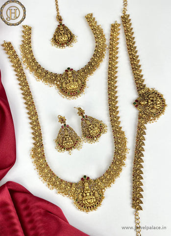 Latest Gold Plated Grand Semi Bridal Jewellery Set JH2451