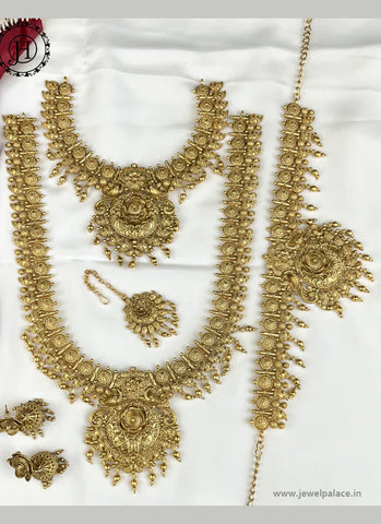 Latest Gold Plated Grand Semi Bridal Jewellery Set JH2454