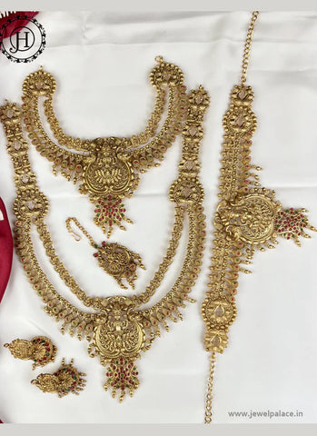 Latest Gold Plated Grand Semi Bridal Jewellery Set JH2455