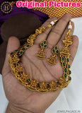 Beautiful Gold Plated Kemp Stone Necklace Set With Earrings JH2459