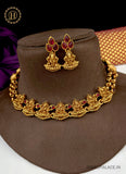 Beautiful Gold Plated Kemp Stone Necklace Set With Earrings JH2459
