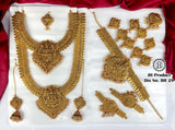 Gold Plated Bridal Dulhan Full Wedding Jewelry Set for Indian Brides JH2516
