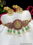 Premium Quality AD Stone Studded Designer Short Necklace set JH2600