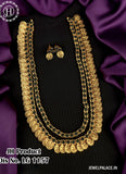 Beautiful Gold Plated Laxmi Coin Haram With Earrings JH2643