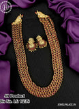 Beautiful Gold Plated 4Layer Kemp Stone Haram With Earrings JH2644