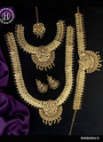 Beautiful Gold Plated Kemp Stone Temple Semi Bridal Jewellery JH2653