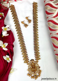 Elegant Gold Plated Temple Haram With Earrings JH2690