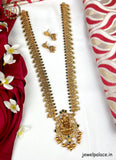 Elegant Gold Plated Temple Haram With Earrings JH2690