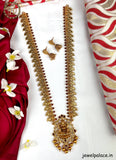 Elegant Gold Plated Temple Haram With Earrings JH2691