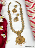 Elegant Gold Plated Temple Haram With Earrings JH2692