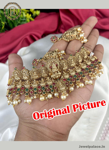 Elegant Gold Finish Temple Short Necklace JH2806