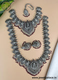 Beautiful Premium Quality Oxidised Long Short Combo Necklace With Earrings JH1167