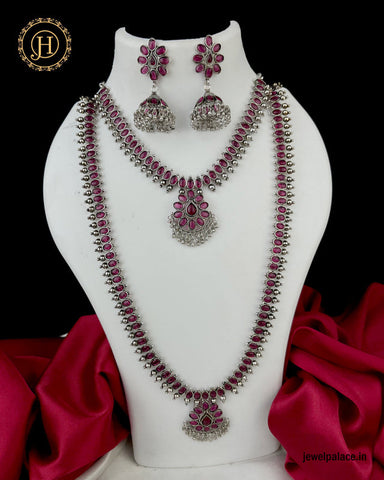 Elegant Oxidised Combo Necklace And Haram Set JH3135