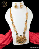 Antique Gold Finish Long Haram With Matching Earrings  JH3151