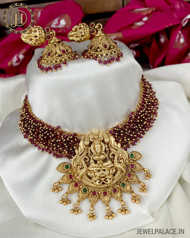 Temple Design Antique Gold Plated Premium Necklace JH3181