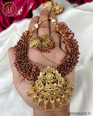 Temple Design Antique Gold Plated Premium Necklace JH3181