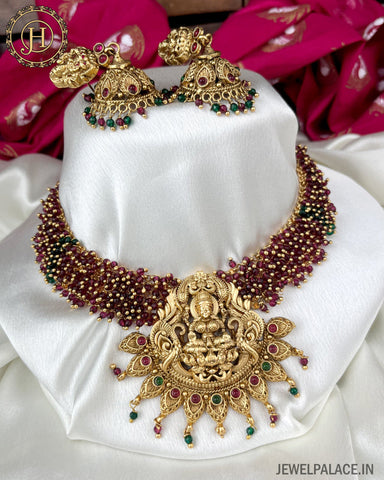 Temple Design Antique Gold Plated Premium Necklace JH3184