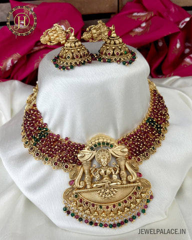 Temple Design Antique Gold Plated Premium Necklace JH3187