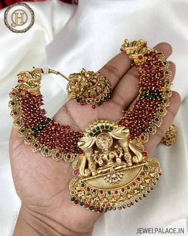 Temple Design Antique Gold Plated Premium Necklace JH3187