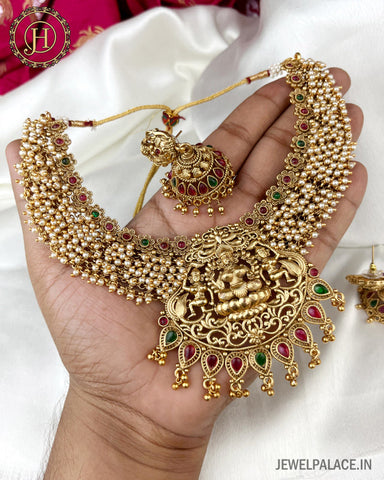 Temple Design Antique Gold Plated Premium Necklace JH3190