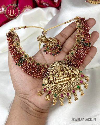 Temple Design Antique Gold Plated Premium Necklace JH3191