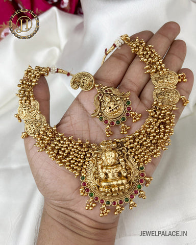 Temple Design Antique Gold Plated Premium Necklace JH3196