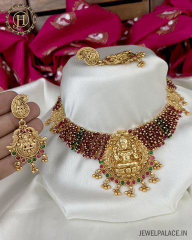 Temple Design Antique Gold Plated Premium Necklace JH3199